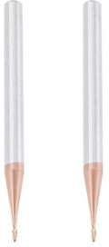 2Pcs 1mm Ball Nose End Mill AlTiN Coated HRC55 Tungsten Carbide voor CNC Graveren