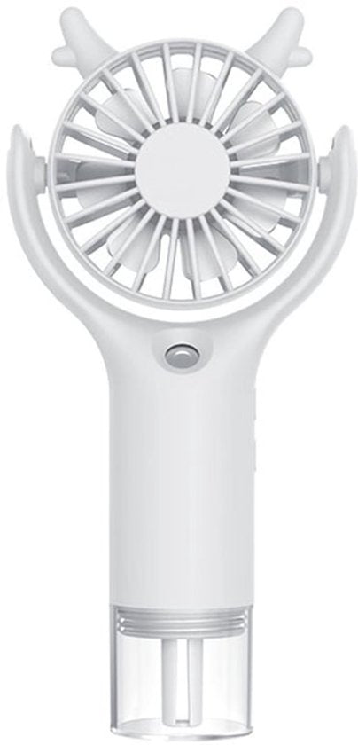 Ventilator met water-mistventilator-ventilator met waternevel-mini-handventilator met vochtigheidsfunctie - Draagbare zakventilator - Oplaadbaar via USB-C - Ventilator met drie snelheden - Geschikt voor reizen/zomer (wit)