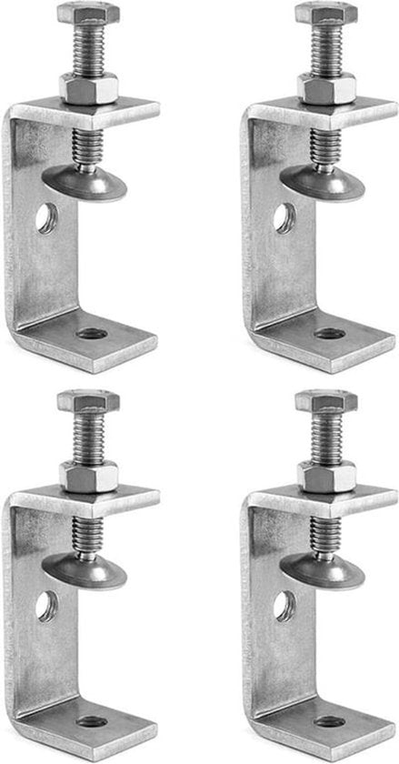 RVS C-klemmen Set van 4 - Houtbewerking en Lasschrijnwerk - Zilver