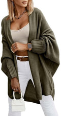 Dames Cardigan Lange Mouw Oversized Cardigan Open Voor Trui Lichtgewicht Lange Gebreide Jas Casual Elegant Effen Pullover