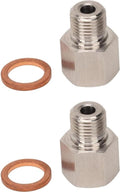 2 stuks 1/8" NPT Vrouwelijk naar M10 X 1.0 Mannelijk Drukmeter Adapter RVS Oliedrukmeter Adapter met Ring