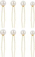 - Haarspelden - Parelversiering - Goudkleurig - Bruid - Gala Meisjes - Geschikt voor Bruiloft - 8 stuks haarspelden met parels, U-vormige haarsieraden, haarspelden voor bruid, bruiloft, gala, feest, meisjes, bruidsmeisje (4 maten) (goud)