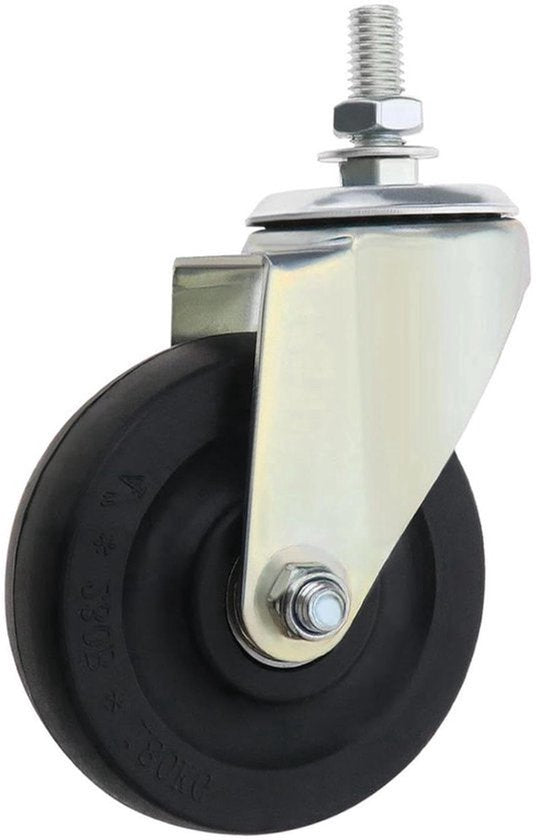 Vervangingswiel Hoverkart 4 inch met Metalen Beugel - Rubberen Wielen voor Scooter Accessoires