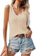 Dames Tanktop Zomer Mouwloos Gebreide Tops Sexy V-Hals Vest Dames Elegante Lichtgewicht Tops
