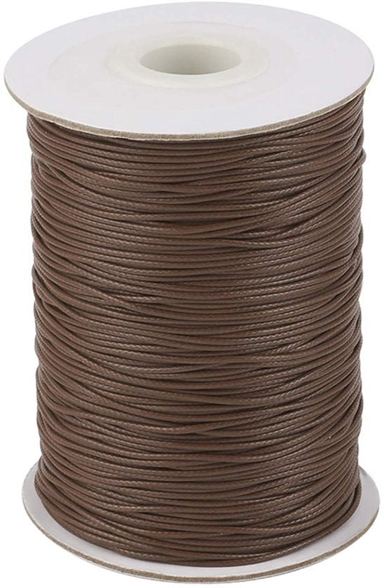 1mm 200 yards/rol gewaxed polyester koord kralen draad spoel voor DIY sieraden ketting armband ambacht maken kokosnoot bruin