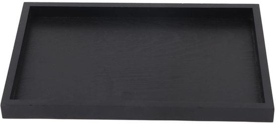 Dienblad Hout Raguso Rechthoekig Zwart 40x20 Rechthoekige Vorm Massief Hout Thee Koffie Snack Trays Voedsel Tray Bord Restaurant Trays 30 * 20 * 2Cm (25 * 18 * 2cm)