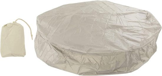 Waterdichte ronde hoes voor opblaasbare whirlpool spa zwembad - polyester taft 190 zilver (210 x 30 cm beige)