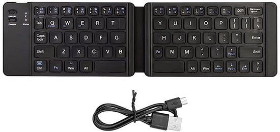 Draadloos mini-toetsenbord Opvouwbaar toetsenbord Bluetooth 3.0 Ultradun oplaadbaar Compatibel met iOS Android Windows Smartphone Tablet Laptop