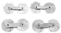 Radius Gauge Set R0.3-1.5-R1-6.5-R7-14.5-R15-25 - 4pcs RVS Meetinstrument voor Convex en Concave Oppervlakken