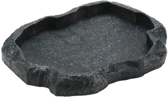 Reptielenkom, hars steen, reptielen, voedsel- en waterfeeder voor huisdieren, aquariumversiering, terrariumschotelplaat, kom, waterkom die natuurlijke rots imiteert voor schildpad, hagedis,