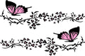 2 stuks auto decoratieve stickers vlinder bloemen, auto licht wenkbrauw kap lichaam vlinder bloem prachtige sticker zelfklevende PVC vlinder bloemen auto stickers 30 cm x 11 cm