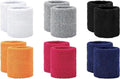 12 stuks absorberende zweetbanden voor dames en heren fitness, sport, armband van zacht katoen - ideaal voor voetbal, basketbal, tennis en gymnastiek