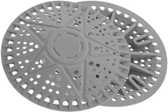 2 stuks doucheafvoerhaarvangers, 5,5 inch siliconen afvoerdeksel met fijne watergaten, afvoerbeschermer voor vuilfilters, haarvanger voor douche, badkuip en wastafel (grijs)