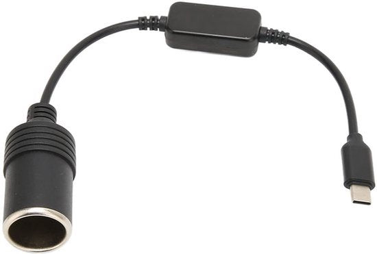 USB C naar 12V Sigarettenaansteker Adapter, 5V USB C Mannelijk naar 12V Sigarettenaansteker Vrouwelijk Voedingsconverter Kabel, voor Auto Elektronica Accessoires (30cm/11.8in)