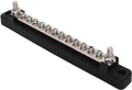 12 Weg Terminalblok Set 12 Polige Voedingsdistributieblok Busbar Set 2xM6 Post 12xM4 Schroef Accu Terminaldoos voor Auto's, Campers, Schepen, Jachten (Zwart)