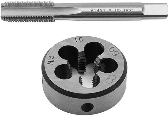M14x1.5 tap- en snijset, HSS tap- en snijset Rechtse draad Fijne draadknipper Rechte gecanneleerde tapknipper