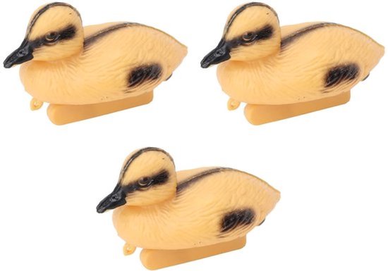3 stuks drijvende eendendecoratie, realistisch geel eendje van plastic, eendenfiguur, vijverornament voor tuin, zwembad, vijver, waterfontein (#2)