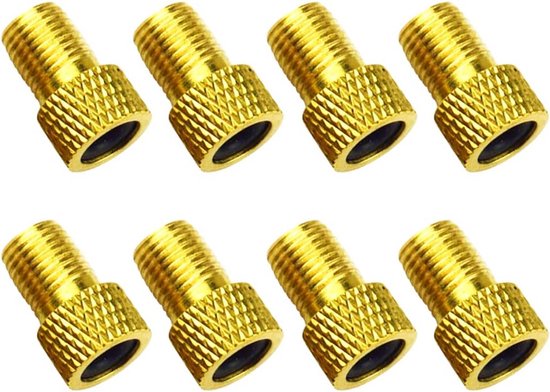 8 Stuks Fietsventieladapters | Frans Ventiel naar Autoventiel Adapter | Geschikt voor Fietspompen