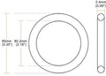 5 stuks nitrilrubberen O-ringen, buitendiameter 85 mm, binnendiameter 80,2 mm, breedte 2,4 mm, metrische afdichtring, rubberen ringen, O-ringen, afstandhouders voor kranen, sanitair, auto's