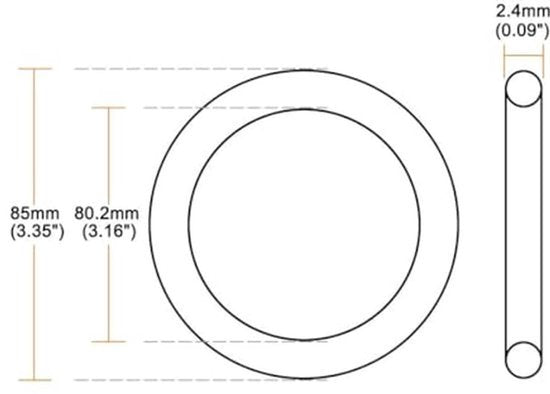 5 stuks nitrilrubberen O-ringen, buitendiameter 85 mm, binnendiameter 80,2 mm, breedte 2,4 mm, metrische afdichtring, rubberen ringen, O-ringen, afstandhouders voor kranen, sanitair, auto's