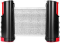 Zwarte Retractable Ping Pong Net - Draagbaar Tafeltennis Net voor Tafel, Kantoor of Keuken