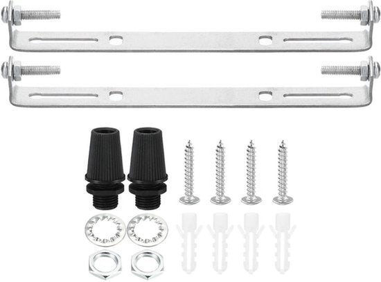 Plafondlicht Set 140 mm - 2 Sets - Stalen Montageplaat met Schroeven en Moeren