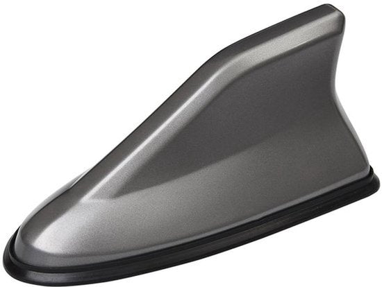 Haaienvinantenne, haaienvinhoes AM/FM, antennesignaaldecoratie voor het veranderen van het uiterlijk van uw auto, universele antenne voor auto, SUV, vrachtwagen, bestelwagen (grijs)