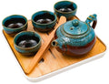 Zwart Reisthee Set - Japanse Theeservice met Mini Gongfu Theepot en 4 Kopjes