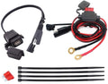 SAE naar USB-adapter voor motorfiets, mobiele tablet, GPS, SAE-snelkoppeling, 2.1A waterdichte USB-poort met inline-zekering, verbindingskabel 12V-24V