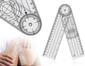 Transparante PVC-goniometer voor fysiotherapie met 360 graden rotatie en 14 inch schaal, nauwkeurig medisch meetinstrument voor gewrichtsbewegingen