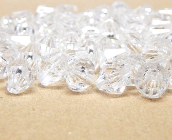 150pcs 10x10mm Double Cone Beads - Kristal Bicone Faceted Acryl Kralen
