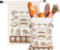 Broodzak - 2 Stuks - Broodzak om Brood Vers te Houden - 41,5 x 30 cm - Herbruikbare - Katoenen - Roll-top Gesp Sluiting - Wasbaar & Duurzaam - voor Brood, Stokbrood, Fruit - Zero Waste - Crème