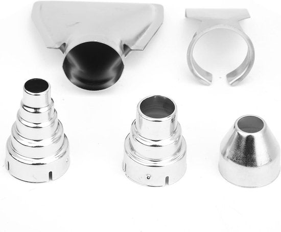 Heteluchtpistool Mondstukken - Hittekanon Accessoires - Precisiewerk - Roestvrij Staal - 5 stuks - Zilverkleurig