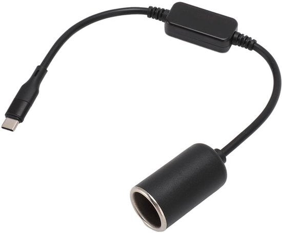 USB C naar sigarettenaansteker adapter, USB C mannelijke naar 12V sigarettenaansteker adapter voor dashcam GPS auto LED lichtstrips