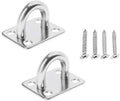2Pcs M5 304 RVS Pad Oogplaten, 5mm Stalen Ogen Ring Haak Met 8 Schroeven Vierkant voor Bevestigen en Installeren van Zandzakken Yoga Waslijnen Hangmanden en Schommels