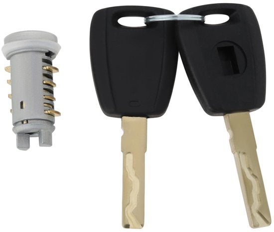 Allecta - Deurslot met sleutels voor Fiat voertuigen - Compatibel met Fiat 500 en Punto - 39,4 x 19,7 mm - Voertuigdeurslot montage