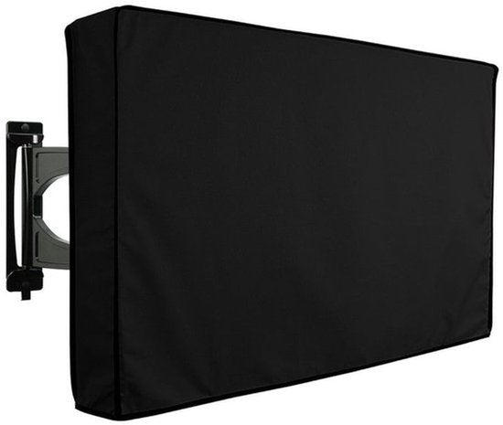 Buiten-tv-hoes - 65-inch model - voor 63-65 inch - waterdichte en weerbestendige flatscreenhoes voor buiten - Met klittenband - voor tv's op terras, balkon, tuin – UV-bestendig – Robuust Oxford 600D - zwart
