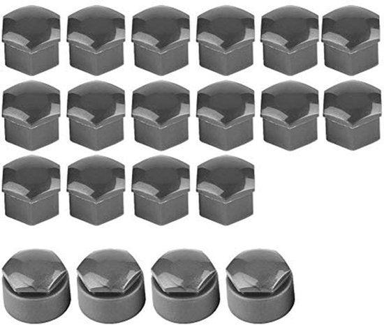 20 stuks Wielmoer Velgdeksel, Universele Stofkap Beschermende Kappen 17mm Moer Auto Wiel Auto Naaf Schroef Bescherming Diefstalbeveiliging Deksel (Grijs)