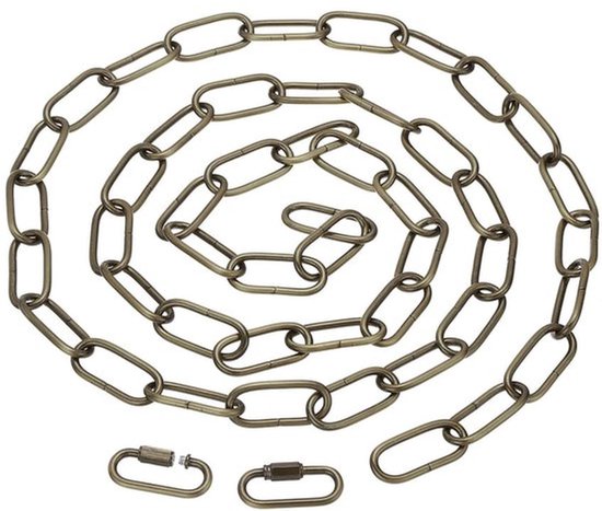 6Ft Metalen Hangketting - Bronzen Ketting met Snelsluiting voor Plafondlampen en Decoraties