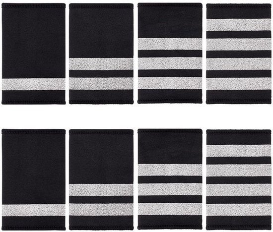 4 paar 4 stijlen doek piloot epauletten, 8,3 x 5,1 x 0,4 cm zwart professioneel uniform bars luchtvaartpiloot epauletten epauletten epaulette schouder sliders voor cosplay party podium