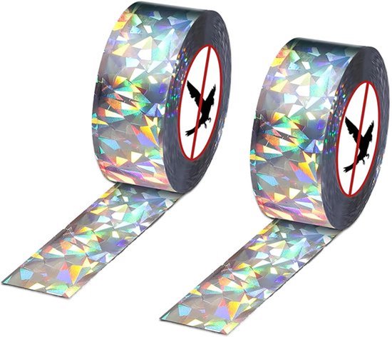 2 Rollen Vogelafschrikking Vogelband 2,2 cm x 80 m Schrikdraad Reflectieve Vogelafschrikking Vogelbescherming voor Tuin, Tuin en Fruitplanten