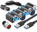 4-Weg Auto Oplader Sigarettenaansteker Splitter Voedingsadapter Met Meerdere Stopcontacten Dubbele USB 12V-24V Plug Oplader