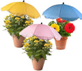 3 stuks plantenparaplu's voor buitenplanten, buigzame tuinparaplu's inclusief geel, roze en blauw voor tuinbedden, potgroenten en fruit