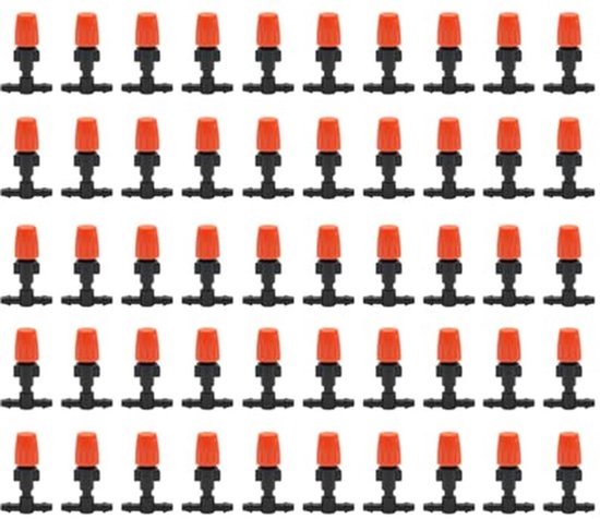 50 stuks nevelsproeiers, verstelbare tuinirrigatiedruppelaars, vervangende sproeikop voor tuin, gazon, plantenbewatering, koeling en stofverwijdering