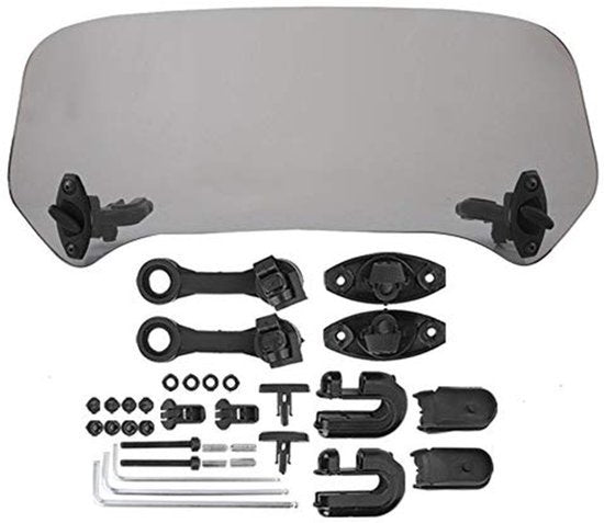 Motorfiets Voorruit Deflector, Universele 28 Mm Voorruit Extension Spoiler Voorruit Air Deflector Met Verlengarm Scharnier(Transparant klein) Andere wijzigingen