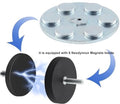 Set van 2 rubberen neodymium magneten, diameter 66 mm, rubberen ronde magneten, platte gripmagneten, schijf potmagneten met M6 mannelijke schroefdraad, draagvermogen 55 kg, voor lichtstrips, rubberen ronde m