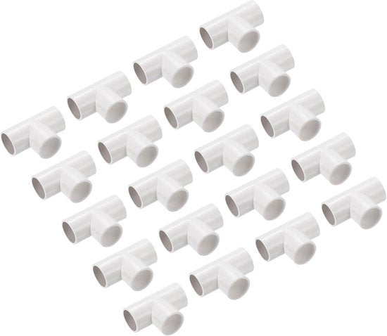 T-stuk PVC Buiskoppelingen 16mm - 3-Weg Tuin en Elektrische Slang Koppelingen 30 Stuks