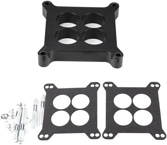 Carburateur spacer van fenolhars met 1 poort, verbetert het vermogen, past op Holley SB Chevy, Edelbrock, Barry Grant, duurzaam bakelietmateriaal