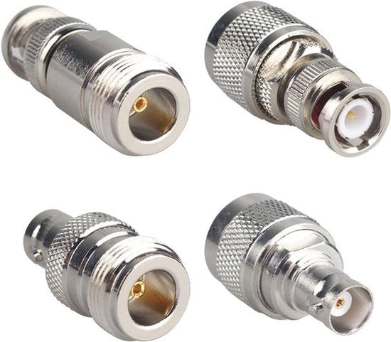 N Type naar BNC Coax Adapter Kit - Male naar Female Connector - Antenne Converter voor Ham Radios - WiFi Analyzer - LAN - 4 Stuks