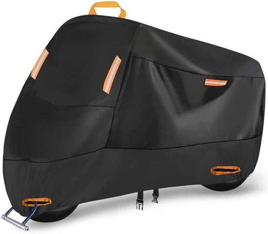 Waterdichte Motorhoes - 420D zilver gecoate zonwerende, stofdichte en regenbestendige zonnekap - Geschikt voor alle fiets-, elektrische voertuig- en motorfietsmodellen （ Zwart 4XL：295*110*140 ）